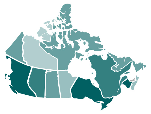 Canada Map - We work across Canada